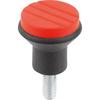 Kipp Mushroom Knobs, external thread, inch K0251.0AE6X20